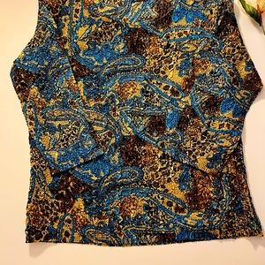 Magic Crush Magic Scarf Pull-over Blouse One Size Multi- Color Paisley Print